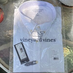 Vineyard Vines Men’s White Button-Down Performance Cotton Shirt